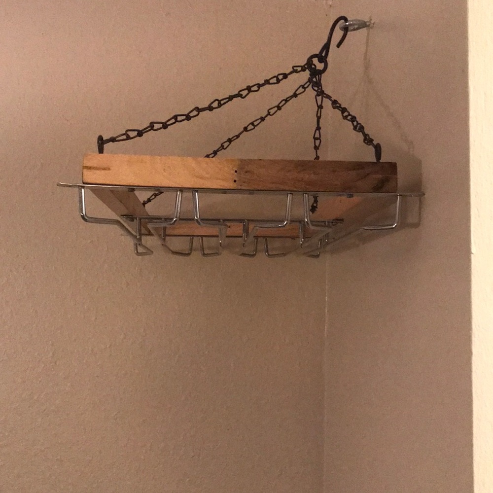 Hanging wine glass holder